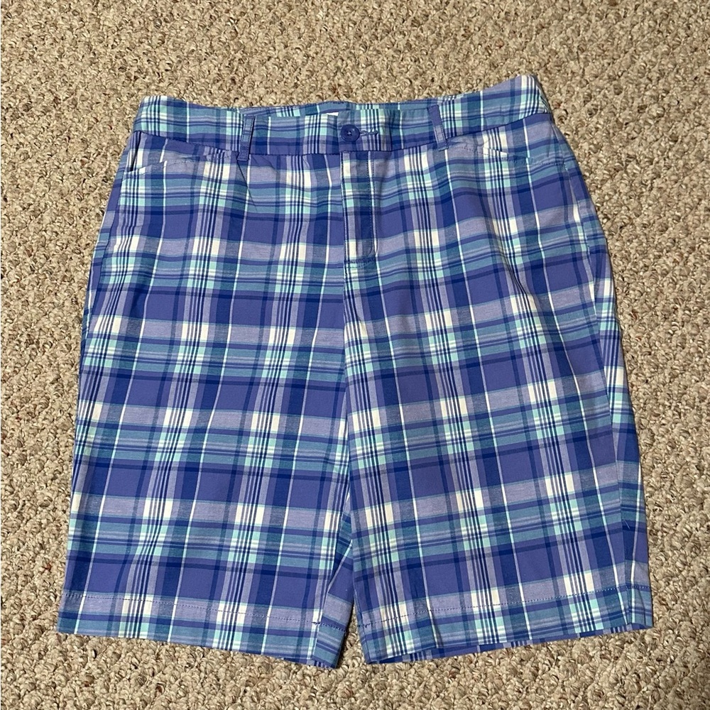 St. John's Bay Blue and White Flat Front Shorts
